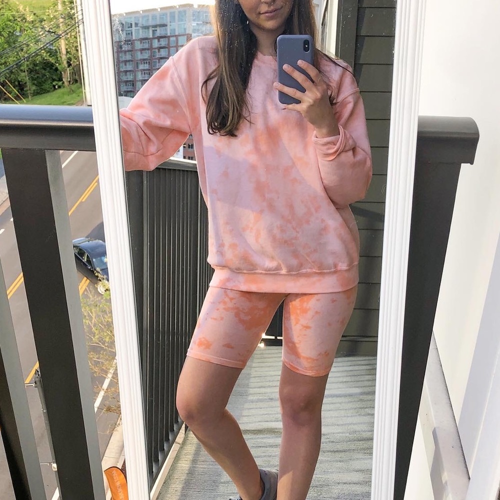 Tie dye biker short set